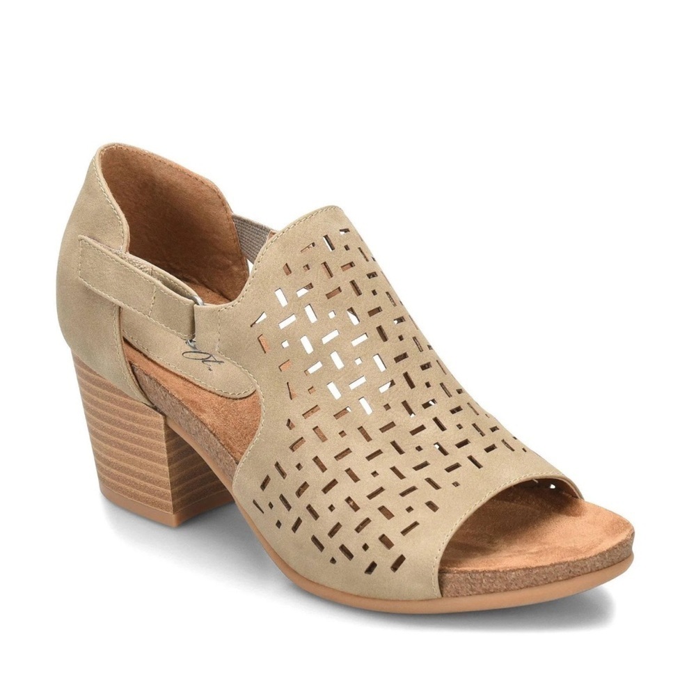 Eurosoft Addley Booties Women's Size 8M Black Open Toe Boho Chic Faux Leather